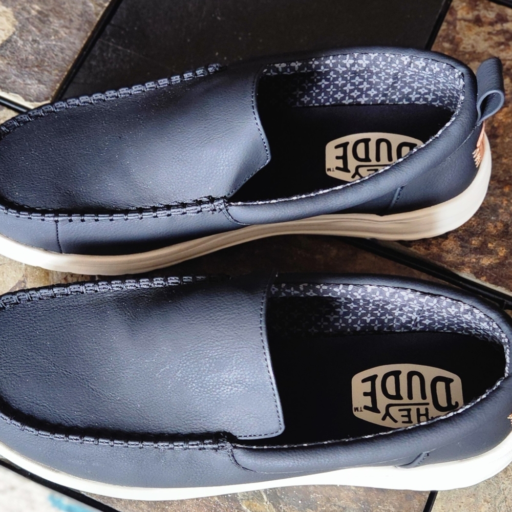 Hey Dude Men's Black Slip-On Loafers